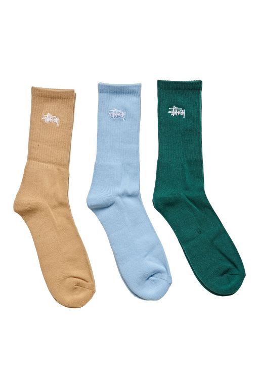 Stussy Mens Graffiti 3PK Socks Brown - JXTIH8453